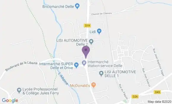 Localisation Crédit Mutuel Agence de Delle