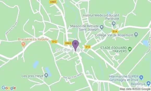 Localisation Crédit Mutuel Agence de Giromagny