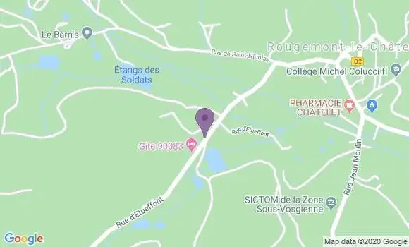 Localisation Crédit Mutuel Agence de Rougemont le Château