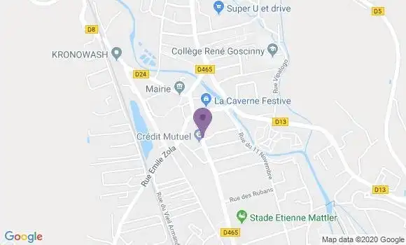 Localisation Crédit Mutuel Agence de Valdoie