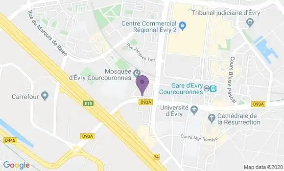 Localisation Crédit Mutuel Agence de Courcouronnes