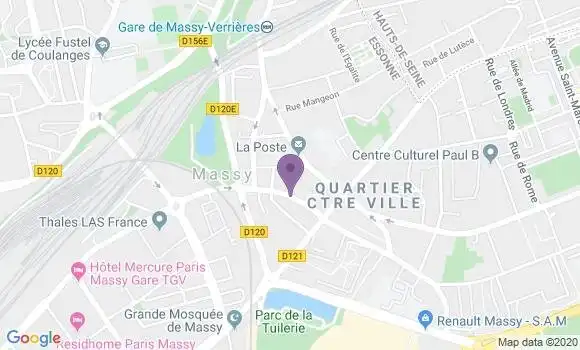 Localisation Crédit Mutuel Agence de Massy
