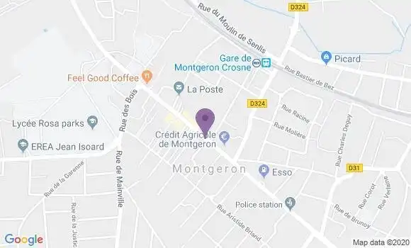 Localisation Crédit Mutuel Agence de Montgeron