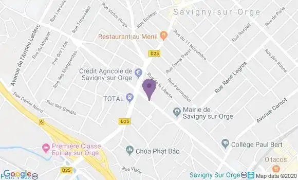 Localisation Crédit Mutuel Agence de Savigny sur Orge