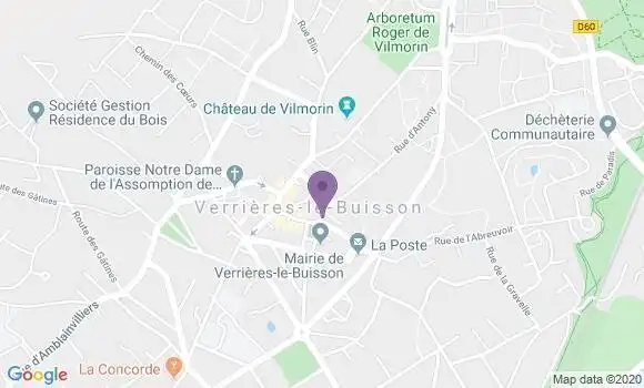 Localisation Crédit Mutuel Agence de Verrières le Buisson