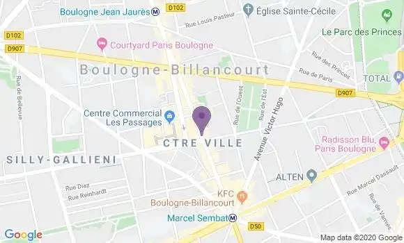Localisation Crédit Mutuel Agence de Boulogne Billancourt
