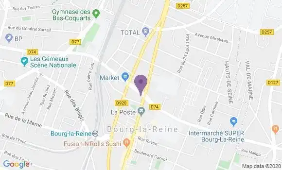 Localisation Crédit Mutuel Agence de Bourg la Reine