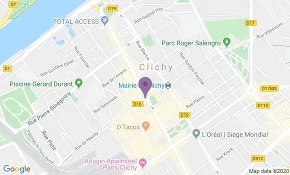 Localisation Crédit Mutuel Agence de Clichy
