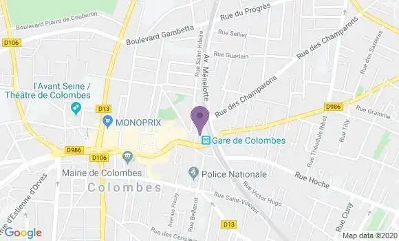 Localisation Crédit Mutuel Agence de Colombes