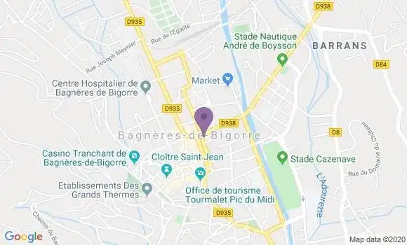 Localisation Société Générale Agence de Bagnères de Bigorre