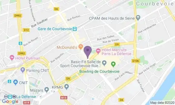 Localisation Crédit Mutuel Agence de Courbevoie