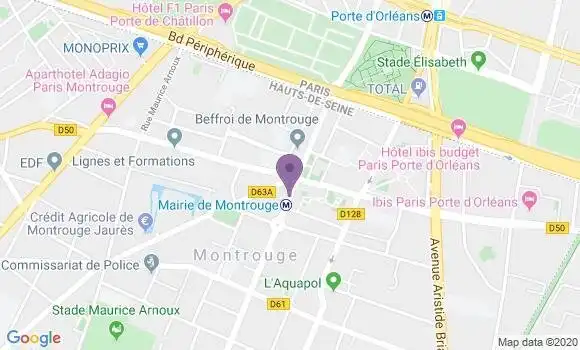 Localisation Crédit Mutuel Agence de Montrouge