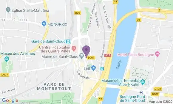 Localisation Crédit Mutuel Agence de Saint Cloud