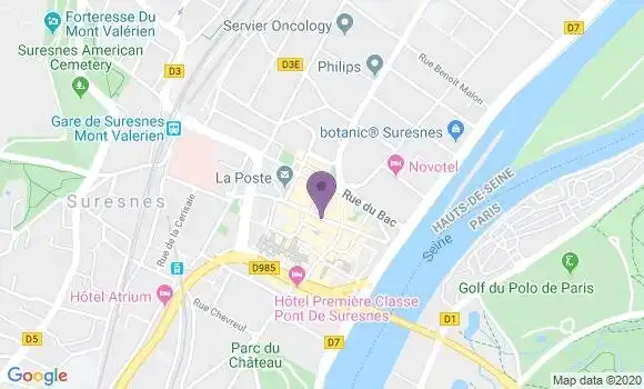 Localisation Crédit Mutuel Agence de Suresnes Longchamp