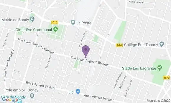 Localisation Crédit Mutuel Agence de Bondy