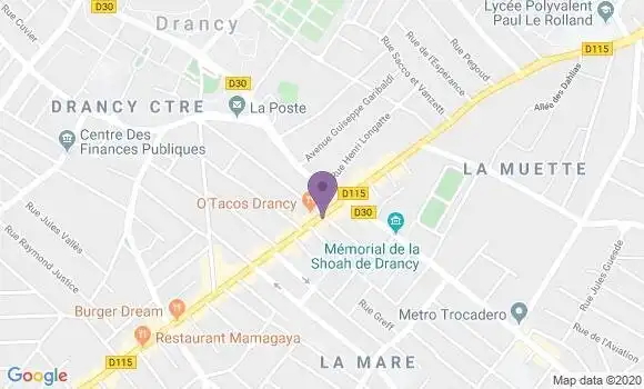Localisation Crédit Mutuel Agence de Drancy