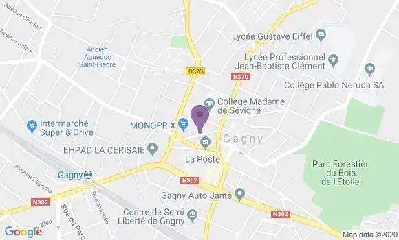 Localisation Crédit Mutuel Agence de Gagny