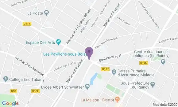 Localisation Crédit Mutuel Agence de Le Raincy