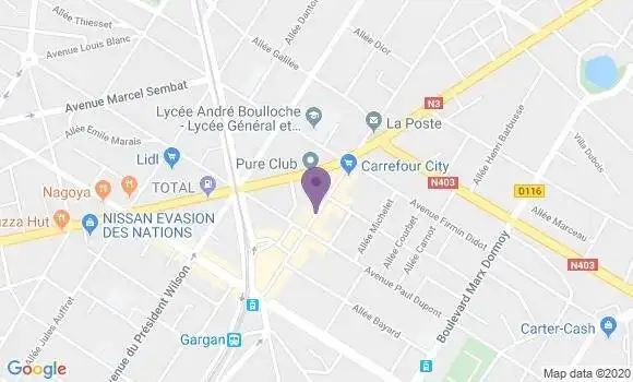 Localisation Crédit Mutuel Agence de Les Pavillons sous Bois