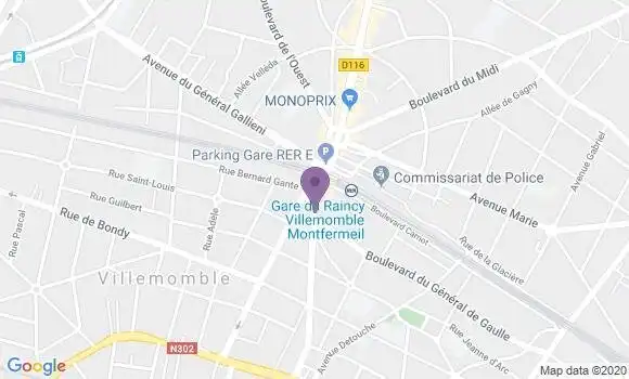 Localisation Crédit Mutuel Agence de Villemomble