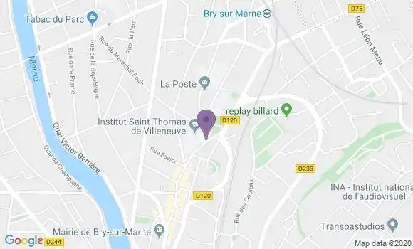Localisation Crédit Mutuel Agence de Bry sur Marne
