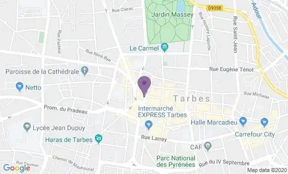 Localisation Société Générale Agence de Tarbes