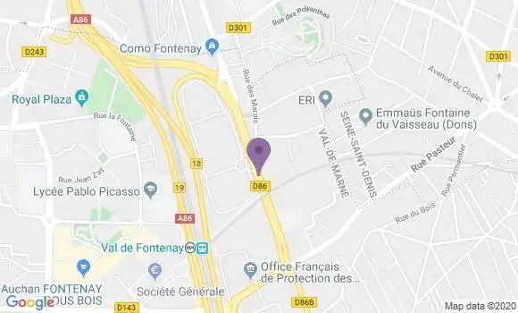 Localisation Crédit Mutuel Agence de Fontenay sous Bois