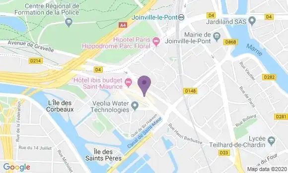 Localisation Crédit Mutuel Agence de Saint Maurice