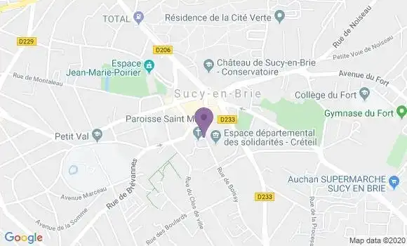 Localisation Crédit Mutuel Agence de Sucy en Brie