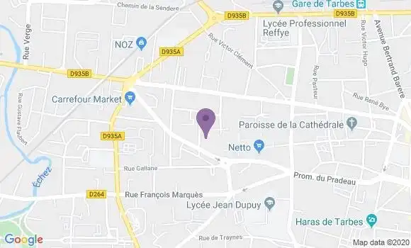 Localisation Société Générale Agence de Tarbes Henri IV