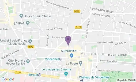 Localisation Crédit Mutuel Agence de Vincennes