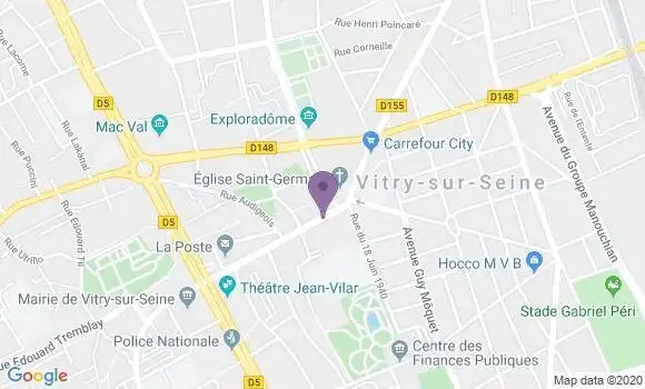 Localisation Crédit Mutuel Agence de Vitry sur Seine