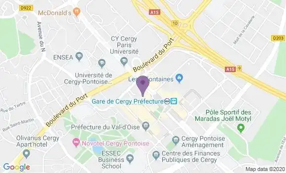 Localisation Crédit Mutuel Agence de Cergy