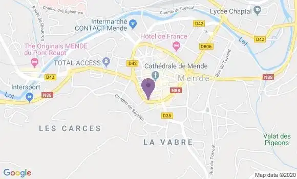 Localisation Crédit Mutuel Agence de Mende