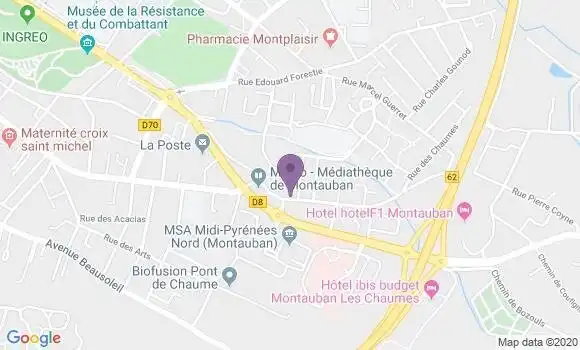 Localisation Crédit Mutuel Agence de Montauban Pont Chaume