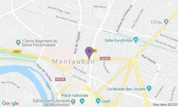 Localisation Crédit Mutuel Agence de Montauban Villenouvelle