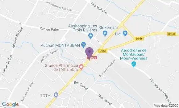Localisation Crédit Mutuel Agence de Montauban Jean Moulin