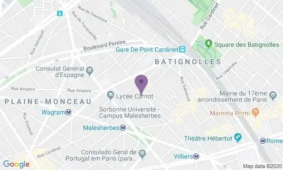 Localisation Crédit Mutuel Agence de Paris Cardinet