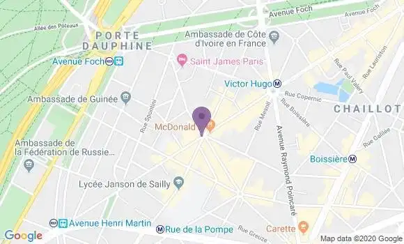Localisation Crédit Mutuel Agence de Paris Victor Hugo