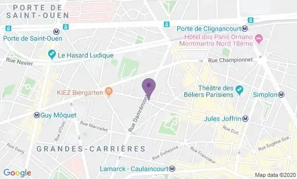 Localisation Crédit Mutuel Agence de Paris Ordener