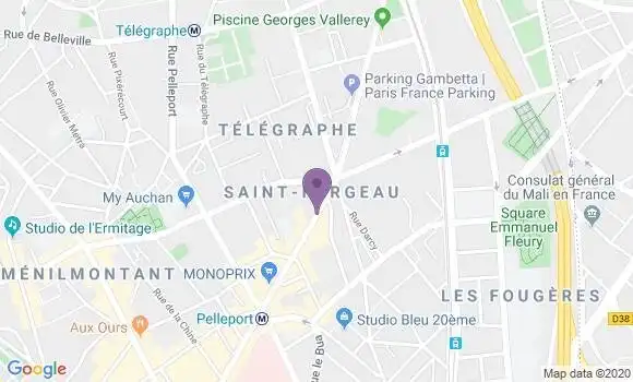 Localisation Crédit Mutuel Agence de Paris Saint Fargeau