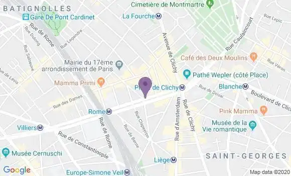 Localisation Crédit Mutuel Agence de Paris Batignolles