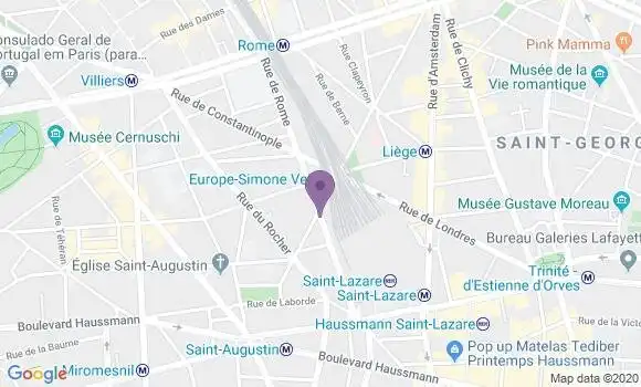 Localisation Crédit Mutuel Agence de Paris Europe