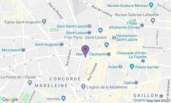 Localisation Crédit Mutuel Agence de Paris Mathurins