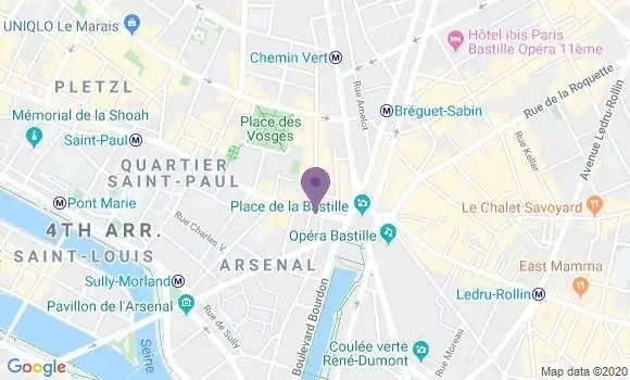 Localisation Crédit Mutuel Agence de Paris Bastille
