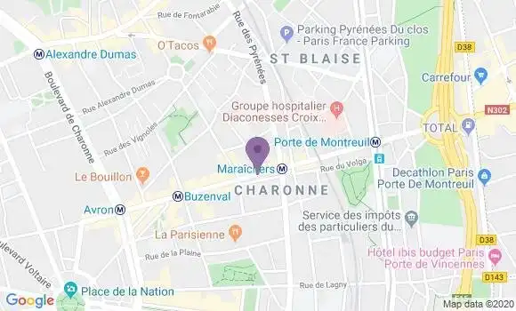 Localisation Crédit Mutuel Agence de Paris Maraichers