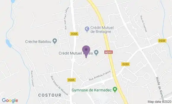 Localisation Crédit Mutuel Agence de Le Relecq Kerhuon