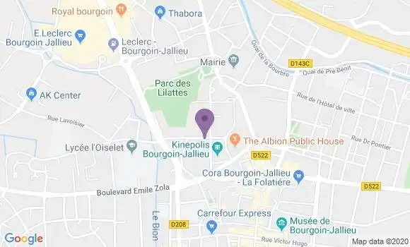 Localisation Crédit Mutuel Agence de Bourgoin Jallieu