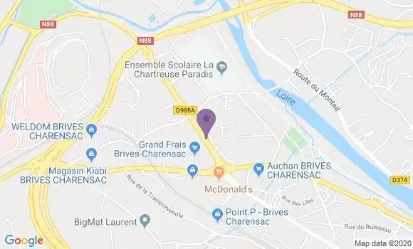 Localisation Crédit Mutuel Agence de Brives Charensac