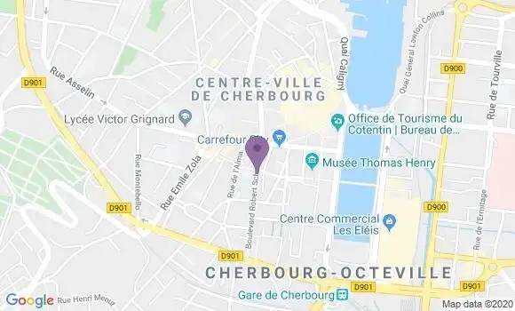 Localisation Crédit Mutuel Agence de Cherbourg Octeville Schuman